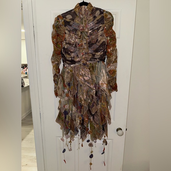 ZIMMERMANN Cosmic handkerchief Printed Chiffon Dress NWT - Picture 5 of 14